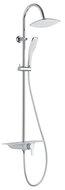 WATERWAY hoofddouche met ééngreepsmengkraan en planchet, chroom-wit wellness-hoofddouche met antikalk nozzles, hoofddouche: ca. 20 x 20 cm handdouche met antikalk nozzles, maat: (b x. L) ca. 6,4 x afbeelding