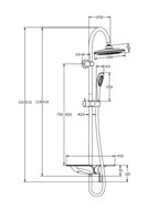 WATERWAY hoofddouche met ééngreepsmengkraan en planchet, chroom-wit wellness-hoofddouche met antikalk nozzles, hoofddouche: ca. 20 x 20 cm handdouche met antikalk nozzles, maat: (b x. L) ca. 6,4 x