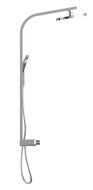 SAMOA RAIN douchesysteem met thermostatisch planchet, chroom-licht grijs wellness hoofddouche met antikalk nozzles, Ø ca. 26 cm handdouche, 3 functies met antikalk nozzles, Ø 13 cm handdouche m