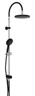 MATAO RAIN hoofddouche set, chroom/zwart mat grote wellness-hoofddouche, Ø 22,5 cm handdouche met 3 functies met antikalk nozzles push-button omsteller voor het switchen tussen hoofd- en handdou afbeelding