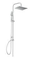 MALLORCA hoofddouche set, chroom grote wellness-hoofddouche (32 x 20 x 6 cm) met antikalk nozzles handdouche: ca. 25 x 9 x 3,5 cm, 3 functies metalen douchestang max. lengte ca. 95 cm wandbeve afbeelding