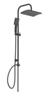 MALLORCA hoofddouche set, zwart mat grote wellness-hoofddouche (32 x 20 x 6 cm) met antikalk nozzles handdouche (b x l): ca. 25 x 9 x 3,5 cm, 3 functies metalen douchestang max. lengte ca. 95 cm afbeelding