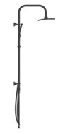MALLORCA hoofddouche set, zwart mat grote wellness-hoofddouche (32 x 20 x 6 cm) met antikalk nozzles handdouche (b x l): ca. 25 x 9 x 3,5 cm, 3 functies metalen douchestang max. lengte ca. 95 cm