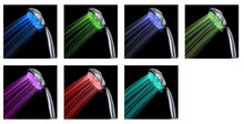 GALAXIS LED-handdouche, 3 functies, 7 kleuren, chroom antikalk nozzles 3 functies douchekop: Ø ca. 11 cm 7 verschillende kleuren (groen - blauw - lichtgroen - paars - rood - lichtblauw - turko