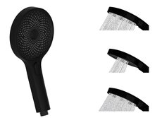 SAMOA RAIN handdouche, 3 functies, zwart mat antikalk nozzles 3 selecteerbare jets douchekop: Ø ca. 13 cm inclusief waterbesparende pakking - tot wel 50% minder water verbruik ½" (Ø ca. 1,9