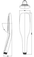 ROMA handdouche, 1 functie, chroom-wit antikalk nozzles douchekop: Ø ca. 6,4 cm inclusief waterbesparende pakking-tot wel 50% minder water verbruik ½" (Ø ca. 1,9 cm) verbinding voor doucheslan