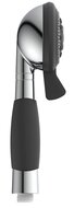 VITAL handdouche met anti-slip handgreep, 4 functies, chroom antikalk nozzles 3 selecteerbare jets en waterstop functie douchekop: Ø ca. 8,5 cm met anti-slip handgreep en extra groot straalreg