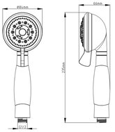 VITAL handdouche met anti-slip handgreep, 4 functies, chroom antikalk nozzles 3 selecteerbare jets en waterstop functie douchekop: Ø ca. 8,5 cm met anti-slip handgreep en extra groot straalreg