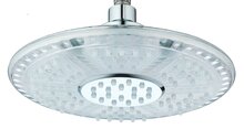 GALAXIS hoofddouche met LED-licht, chroom antikalk nozzles LED-hoofddouche Ø ca. 20 cm 12 lichtdiodes produceren brillante lichteffecten 3 verschillende kleuren, temperatuur geregeld (blauw, g afbeelding
