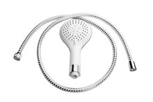 BROADWAY handdoucheset, chroom-wit antikalk nozzles 5 functies douchekop: Ø ca. 11,5 cm kunststof doucheslang, lengte 150 cm inclusief waterbesparende pakking - tot wel 50% minder water verb