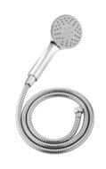NAPOLI handdoucheset, 4 functies, chroom antikalk nozzles 3 functies en waterstop functie douchekop: Ø ca. 8,5 cm flexibele metalen doucheslang, lengte 150 cm inclusief waterbesparende pakki afbeelding