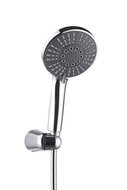 ADRIA wellness handdoucheset met wandhouder, 5 functies, chroom antikalk nozzles 4 selecteerbare jets en waterstop functie douchekop: Ø ca. 12,5 cm flexibele doucheslang van metaal, lengte ca. afbeelding