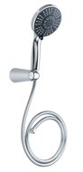 ADRIA wellness handdoucheset met wandhouder, 5 functies, chroom antikalk nozzles 4 selecteerbare jets en waterstop functie douchekop: Ø ca. 12,5 cm flexibele doucheslang van metaal, lengte ca.