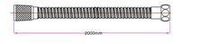 HOGAFLEX M-4 doucheslang, roestvrij staal verchroomd lengte: ca. 200 cm ½" (Ø ca. 1,9 cm) standaard aansluiting inclusief waterbesparende pakking - tot wel 50% minder water verbruik garantie: