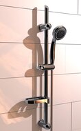 FRESH doucheset, 70 cm stang, 8 functies, chroom antikalk nozzles 7 functies en waterstop functie douchekop: Ø ca. 9 cm douchestang van metaal, lengte: ca. 70 cm wandbevestiging in hoogte ve