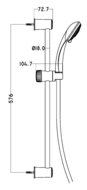 NAPOLI doucheset, chroom antikalk nozzles 3 functies en waterstop functie douchekop: Ø ca. 7 cm douchestang van metaal, lengte: 56 cm inclusief waterbesparende pakking - tot wel 50% minder w