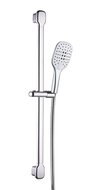 HAITI II doucheset, Chroom antikalk nozzles handdouche met 3 functies douchekop: Ø ca. 10 x 26 cm metalen douchstang, lengte: ca. 74 cm wandbevestiging flexibele doucheslang van kunststof afbeelding