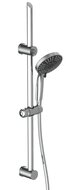 ADRIA doucheset, 5 functies, stang 63 cm, chroom antikalk nozzles 4 selecteerbare jets en waterstop functie douchekop: Ø ca. 12,5 cm stang van metaal, lengte: ca. 63 cm wandbevestiging in ho afbeelding