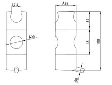 BH-5PR glijder voor douchestang, chroom van ABS, kunststof voor douchestangen met 22 mm diameter garantie: 3 jaar