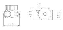 BH-7PR glijder voor wandhouder met pen voor handdouche, chroom van ABS, kunststof met pin voor douchestangen met 18 mm diameter geschikt voor standaard handdouches in combinatie met art. nr. 6