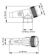 MV-1PR verbindingsstuk voor douchestang, chroom koper-zinklegering ½" (Ø ca. 1,9 cm) aansluiting geschikt voor standaard handdouches garantie: 3 jaar