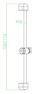 STELLA douchestang, chroom metalen douchestang, lengte ca. 58 cm garantie: 3 jaar
