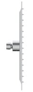 SUMBA hoofddouche, chroom antikalk nozzles supervlakke hoofddouche van roestvrij staal hoofddouche: ca. 30 x 30 cm ½" (Ø ca. 1,9 cm) aansluiting garantie: 5 jaar