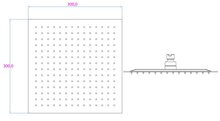 SUMBA hoofddouche, chroom antikalk nozzles supervlakke hoofddouche van roestvrij staal hoofddouche: ca. 30 x 30 cm ½" (Ø ca. 1,9 cm) aansluiting garantie: 5 jaar