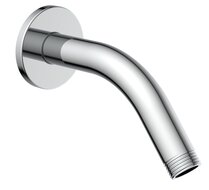 BASTIA douchearm voor wandmontage, chroom montage onder het pleistwerk lengte: ca. 14 cm ½" (Ø ca. 1,9 cm) aansluiting voor hoofddouchs tot max. 20 cm diameter ACCESSOIRES: incluis rozetten afbeelding