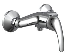 ATHOS ééngreepsmengkraan douche, chroom keramische schijven geluidsarme, verwisselbare 35 mm-cartouche ½" (Ø ca. 1,9 cm) verbinding voor doucheslang metalen greep garantie: 3 jaar afbeelding