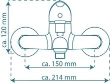 MAGNA ééngreepsmengkraan bad, chroom keramische schijven geluidsarme, verwisselbare 40 mm cartouche ½" (Ø ca. 1,9 cm) verbinding voor doucheslang metalen greep garantie: 5 jaar