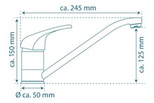 MAGNA ééngreepsmengkraan keuken, chroom kraan met verlengde uitloop en draaibereik 360° keramische schijven geluidsarme, verwisselbare 40 mm-cartouche flexibele metalen aansluitslangen volgens