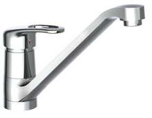 GRANDE ééngreepsmengkraan keuken, chroom kraan met verlengde uitloop en draaibereik 360° keramische schijven geluidsarme, verwisselbare 40 mm-cartouche flexibele metalen aansluitslangen volgen afbeelding