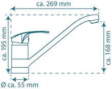 GRANDE ééngreepsmengkraan keuken, chroom