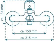 PORTO ééngreepsmengkraan bad, chroom keramische schijven geluidsarme, verwisselbare 40 mm-cartouche mousseur KIWA-gekeurd ½" (Ø ca. 1,9 cm) verbinding voor doucheslang metalen greep garant