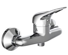 PORTO ééngreepsmengkraan douche, chroom keramische schijven geluidsarme, verwisselbare 40 mm-cartouche ½" (Ø ca. 1,9 cm) verbinding voor doucheslang metalen greep garantie: 3 jaar afbeelding