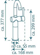 CORNWALL ééngreepsmengkraan voor wastafel opbouw, chroom hoge uitloop keramische schijven geluidsarme, verwisselbare 35 mm-cartouche flexibele metalen aansluitslangen 350 mm volgens DVGW/KTW-