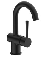 CORNWALL ééngreepsmengkraan wastafel, zwart mat keramische schijven geluidsarme, verwisselbare 35 mm-cartouche flexibele metalen aansluitslangen 400 mm volgens DVGW/KTW-A mousseur "Made in Ger afbeelding