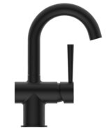 CORNWALL ééngreepsmengkraan wastafel, zwart mat keramische schijven geluidsarme, verwisselbare 35 mm-cartouche flexibele metalen aansluitslangen 400 mm volgens DVGW/KTW-A mousseur "Made in Ger