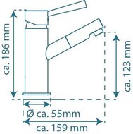 CORNWALL ééngreepsmengkraan wastafel, chroom draaibare uitloop keramische schijven geluidsarme, verwisselbare 35 mm-cartouche mousseur "Made in Germany" flexibele metalen aansluitslangen vol