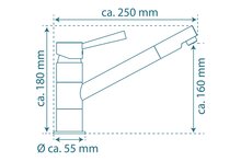 CORNWALL ééngreepsmengkraan keuken, chroom kraan met draaibare uitloop en draaibereik 150° keramische schijven geluidsarme, verwisselbare 35 mm-cartouche flexibele metalen aansluitslangen volg
