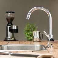 CORNWALL ééngreepsmengkraan keuken met ronde uitloop, chroom