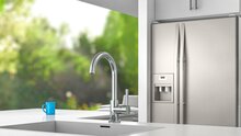 CORNWALL ééngreepsmengkraan keuken met ronde uitloop, chroom