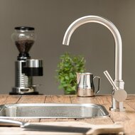 CORNWALL ééngreepsmengkraan keuken met ronde uitloop, roestvrij staal-look