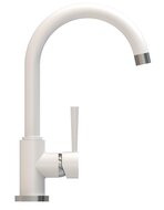 CORNWALL ééngreepsmengkraan keuken met hoge uitloop, wit elegante kraan met hoge ronde uitloop en draaibereik 360° energiebesparing door cold start functie keramische schijven geluidsarme, ver