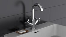 ELIOT tweegreepskraan wastafel, chroom