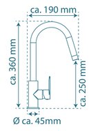 SWAN ééngreepsmengkraan keuken met ronde uitloop, chroom elegante kraan met hoge ronde uitloop en draaibereik 360° energiebesparing door cold start functie keramische schijven geluidsarme, ver