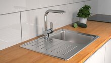 LONDON ééngreepsmengkraan keuken,lage druk, met uittrekbare sproeier, chroom