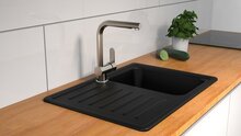 LONDON ééngreepsmengkraan keuken,lage druk, met uittrekbare sproeier, roestvrij staal lage druk kraan - alleen geschikt voor lage druk boilers/kleine accumulatoren (onder wastafel model) hoge uitl