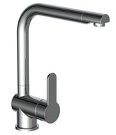 RIO ééngreepsmengkraan keuken, montage van boven, chroom elegante kraan met hoge uitloop en draaibereik 360° comfortabele installatie door eenvoudige montage van bovenzijde cold-start functie - afbeelding